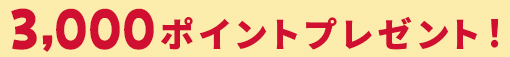 3,000ポイントプレゼント！